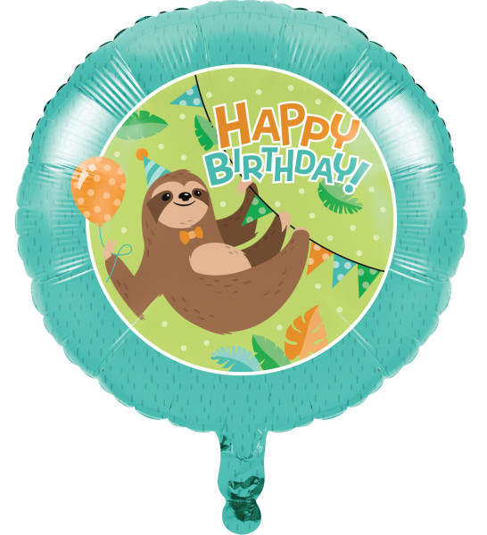 Party sloth foil balloon 46cm