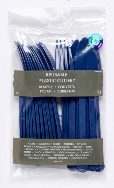 Blueberry reusable cutlery set 24 pieces