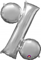 Folieballong symbol procent silver 91cm
