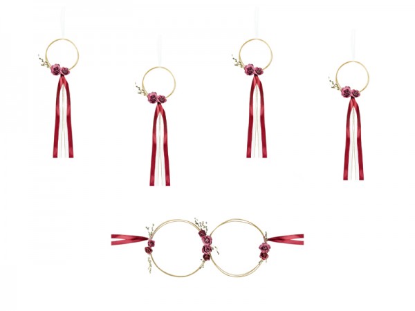 Set di decorazioni per auto Rings of Love rosso 2