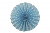 Aperçu: Éventail de décoration Points Fun bleu pack de 2 40 cm