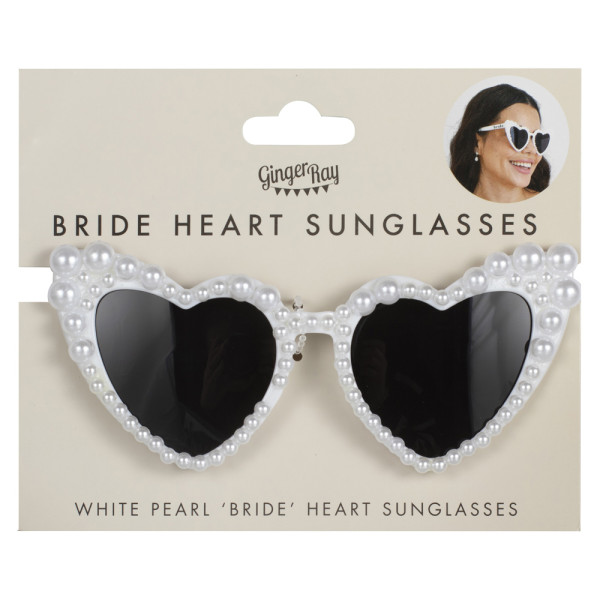 White Pearl Herzbrille für Bräute 3