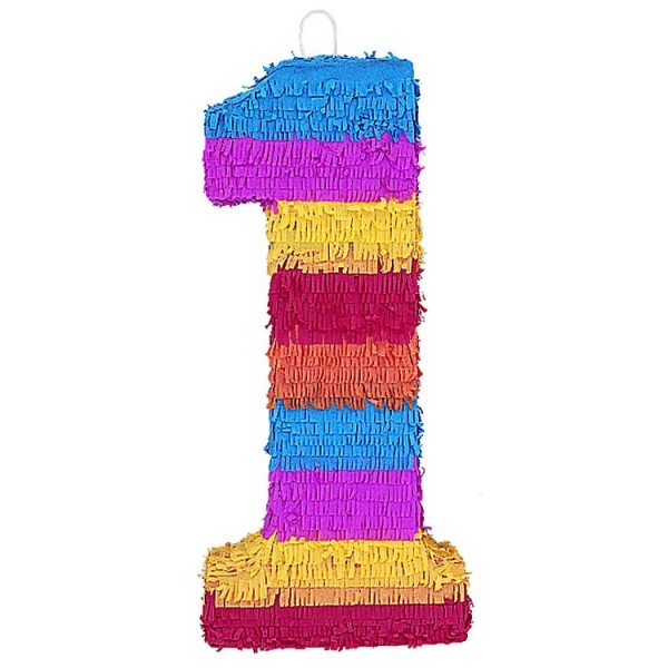 Kunterbunte Partyspaß Piñata Zahl 1