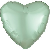Palloncino a cuore effetto raso verde menta 43cm