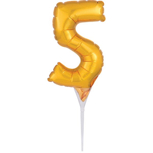 Goldene Zahl 5 Tortendeko Ballon 15cm