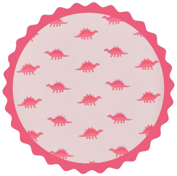 8 platos de papel Pink Dino Party Eco 25cm