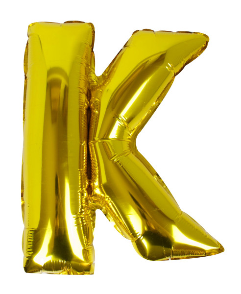 Golden letter K foil balloon 40cm