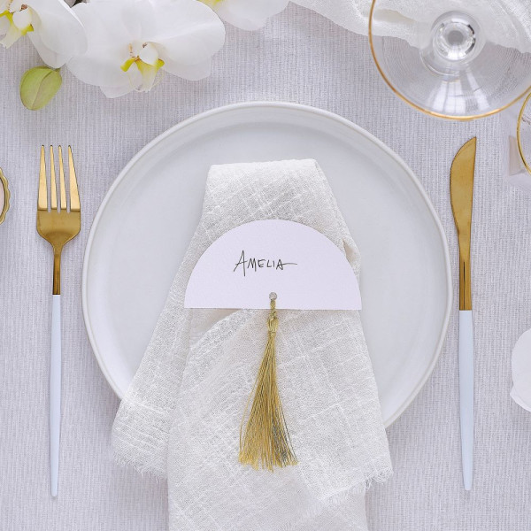 6 place cards Modern Luxe with tassel