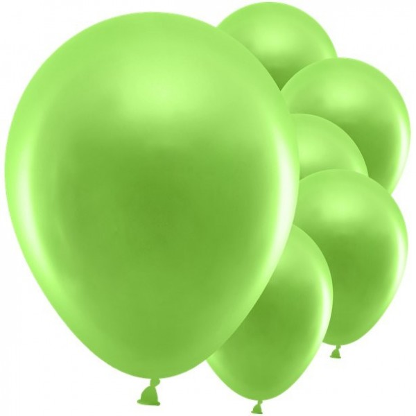 10 ballons métallisés party hit vert clair 30cm
