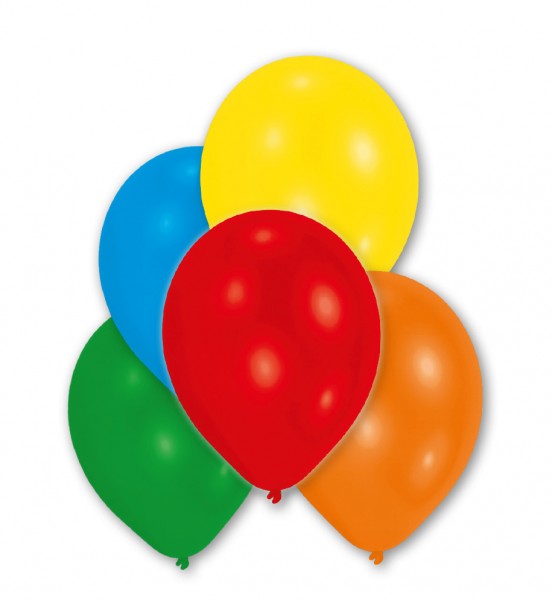 Set of 25 colorful metallic balloons 27.5cm
