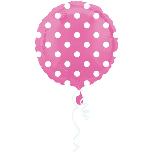 Runder Folienballon pink gepunktet