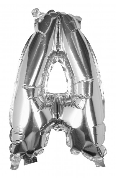 Sølv A brev folie ballon 40cm