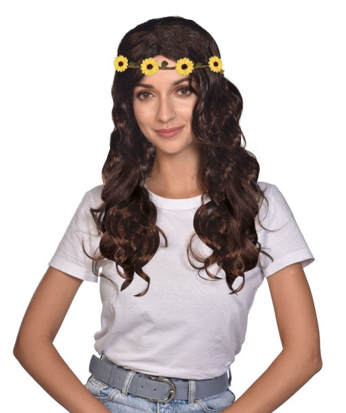 Hippie wig with sunflowers
