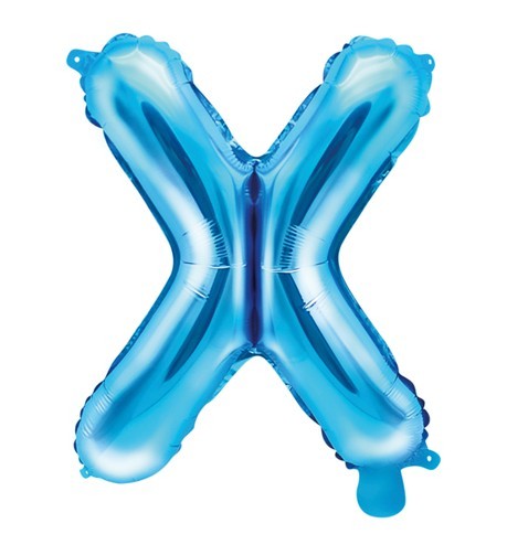 Folieballon X azurblå 35 cm