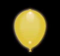 Vorschau: 5 Glowing Partynight LED Ballons Gelb 23cm