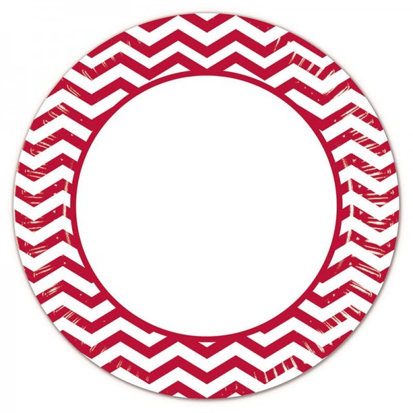 8 Mix Patterns paper plates red 23