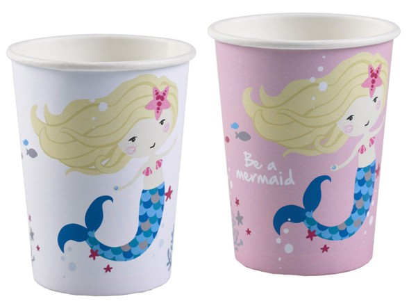 8 vasos de papel Be a Mermaid 250ml