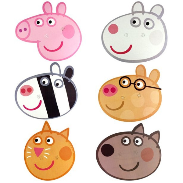 6 máscaras de Peppa Pig