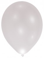 5 balonów LED srebrnych 27 cm