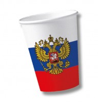 10 rosyjskich kubków papierowych 200 ml