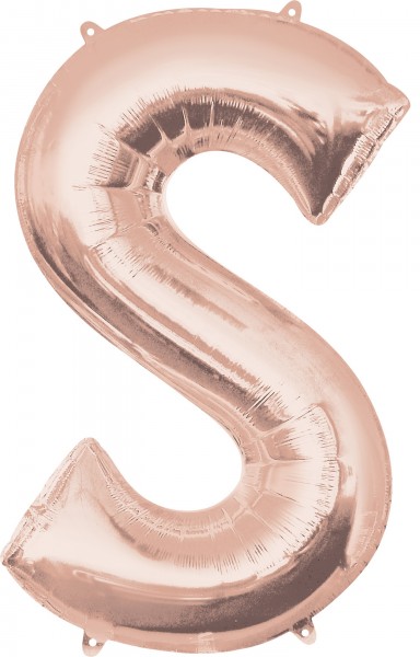 Balon foliowy z literą S różowe złoto 88cm