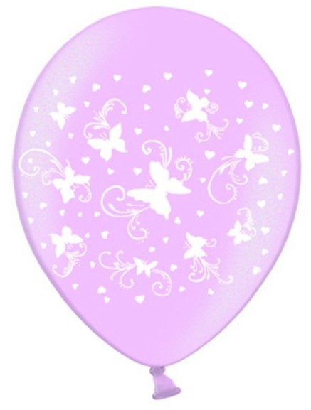 6 globos mariposa rosa caramelo