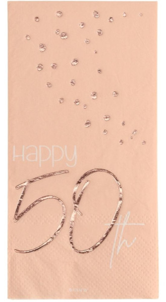 50. urodziny 10 serwetek Elegancki róż w kolorze różowego złota