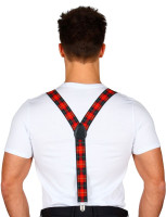 Preview: Red checkered suspenders Maurizio