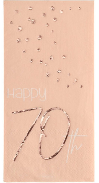 70e anniversaire 10 serviettes Blush élégant or rose