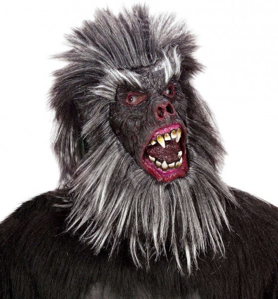 Masque de gorille en colère avec fourrure