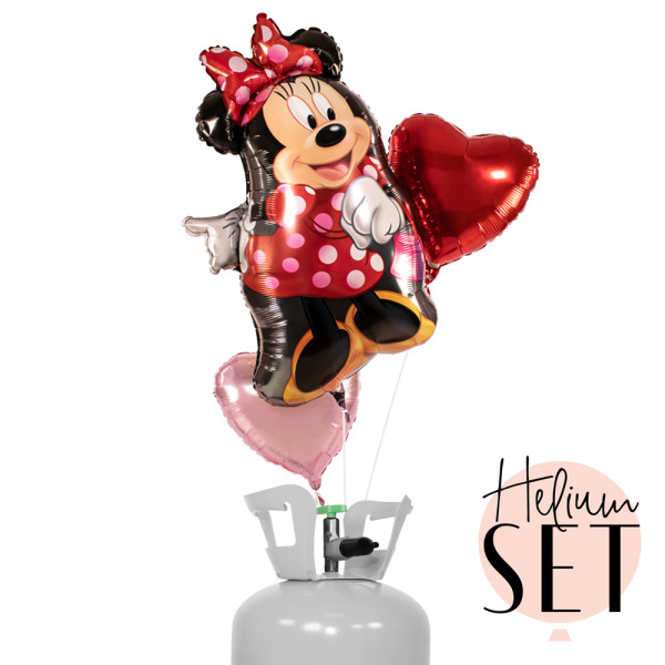 Minnie Ballonbouquet-Set mit Heliumbehälter