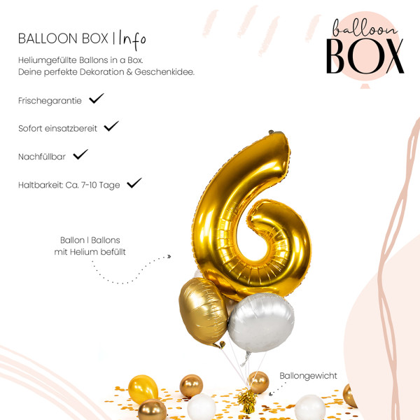 Ballongruß in der Box 5er Set Golden 6 3