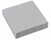 20 serviettes de table 25cm gris clair