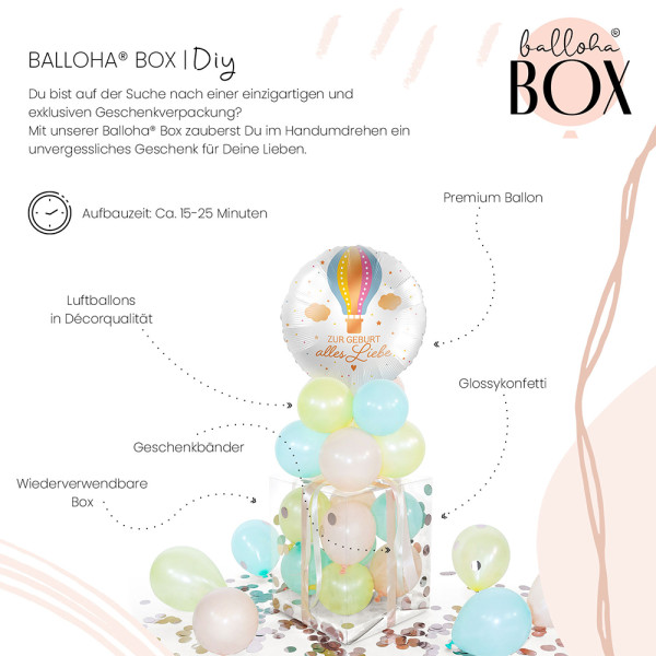 Balloha Geschenkbox DIY Zur Geburt Heißluftballon XL 3