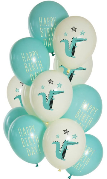12 fødselsdag krokodille ballon mix 33cm