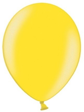 50 Partystar Ballons metallic zitronengelb 23cm