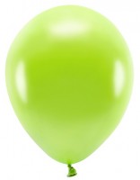 Förhandsgranskning: 100 Eco metallic ballonger ljusgröna 26cm