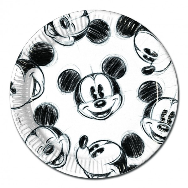 10 platos de papel cómic Mickey Mouse 23cm