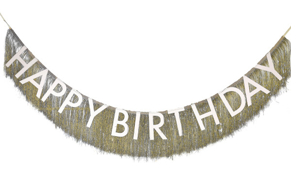 Födelsedag glitter krans gräddguld Elegance 1,75m