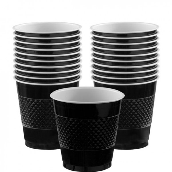 20 black cups 266ml