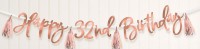 Vorschau: Geburtstags-Girlande personalisierbar roségold 2,74m
