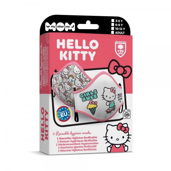 2 maski na usta i nos Hello Kitty dla dorosłych 3