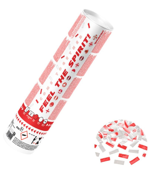 Canon à confettis rouge et blanc