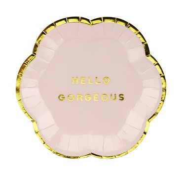 6 candy party paper plates light pink 13cm