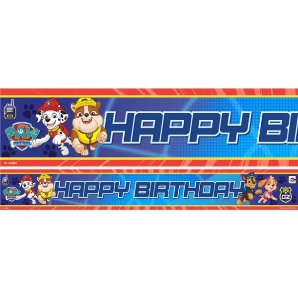 Banner de feliz cumpleaños de Paw Patrol