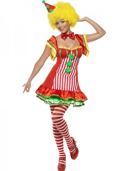 Sexy clown dame dames kostuum