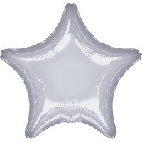 Star foil balloon silver metallic 48cm