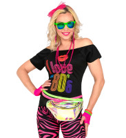 Preview: 80s accessory set neon pink