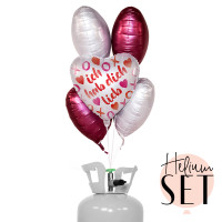 Vorschau: XOXO Love Ballonbouquet-Set mit Heliumbehälter