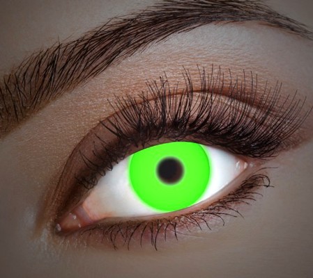 Neon groene UV-contactlenzen